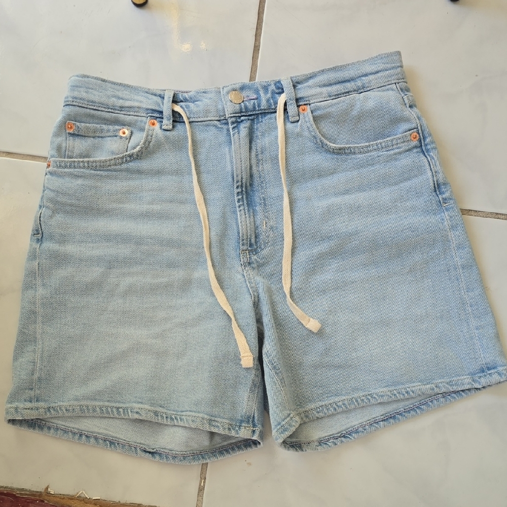 Rails Light Blue Denim Drawstring Shorts
